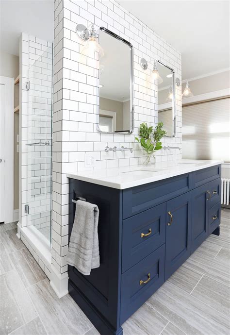 navy blue bathroom|navy blue vanity against beadboard.